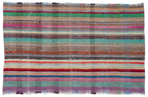 Chaput Over Dyed Kilim Rug 4'2'' x 6'7'' ft 126 x 200 cm