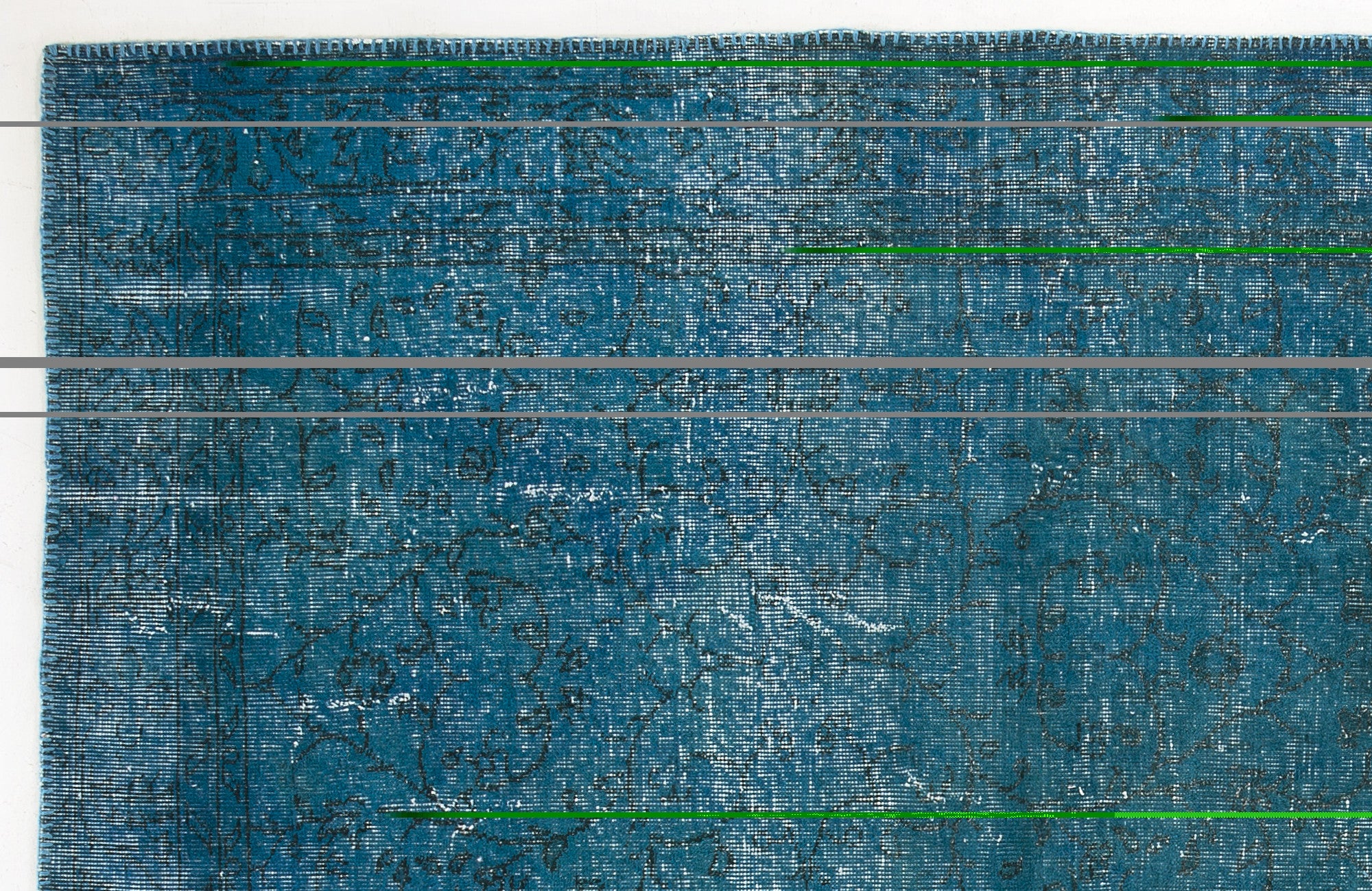 Turquoise  Over Dyed Vintage Rug 6'5'' x 9'7'' ft 195 x 292 cm