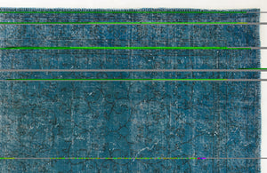 Turquoise  Over Dyed Vintage Rug 6'5'' x 9'7'' ft 195 x 292 cm