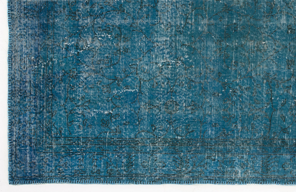 Turquoise  Over Dyed Vintage Rug 6'5'' x 9'7'' ft 195 x 292 cm