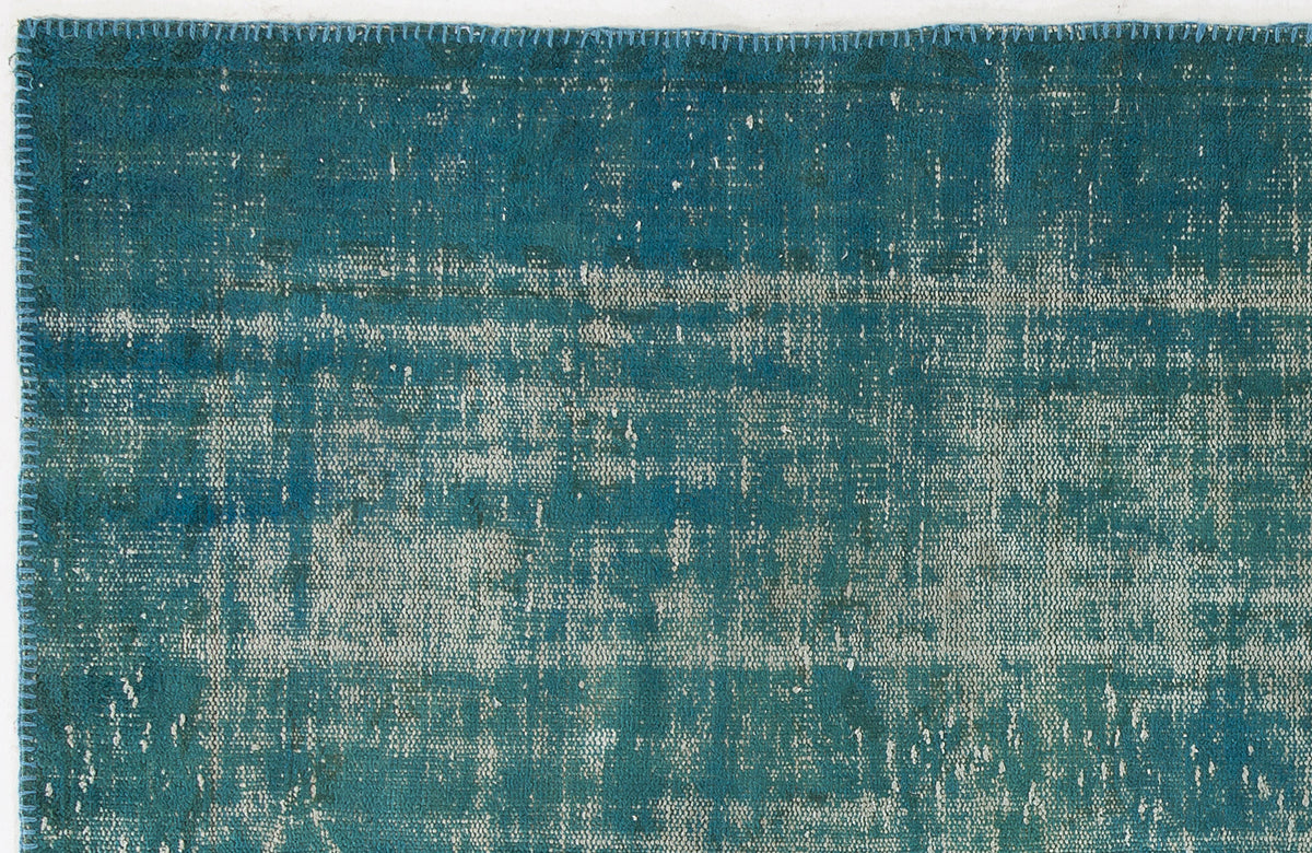 Turquoise  Over Dyed Vintage Rug 5&#39;0&#39;&#39; x 8&#39;8&#39;&#39; ft 153 x 264 cm