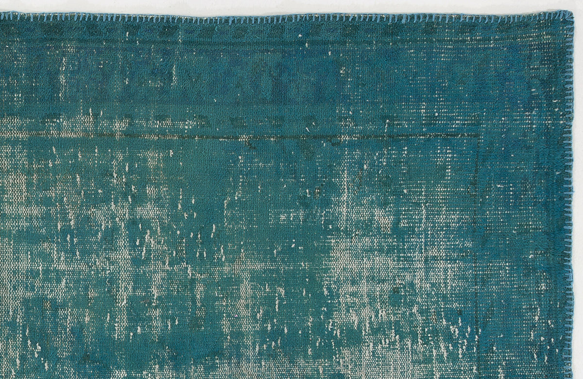 Turquoise  Over Dyed Vintage Rug 5&#39;0&#39;&#39; x 8&#39;8&#39;&#39; ft 153 x 264 cm