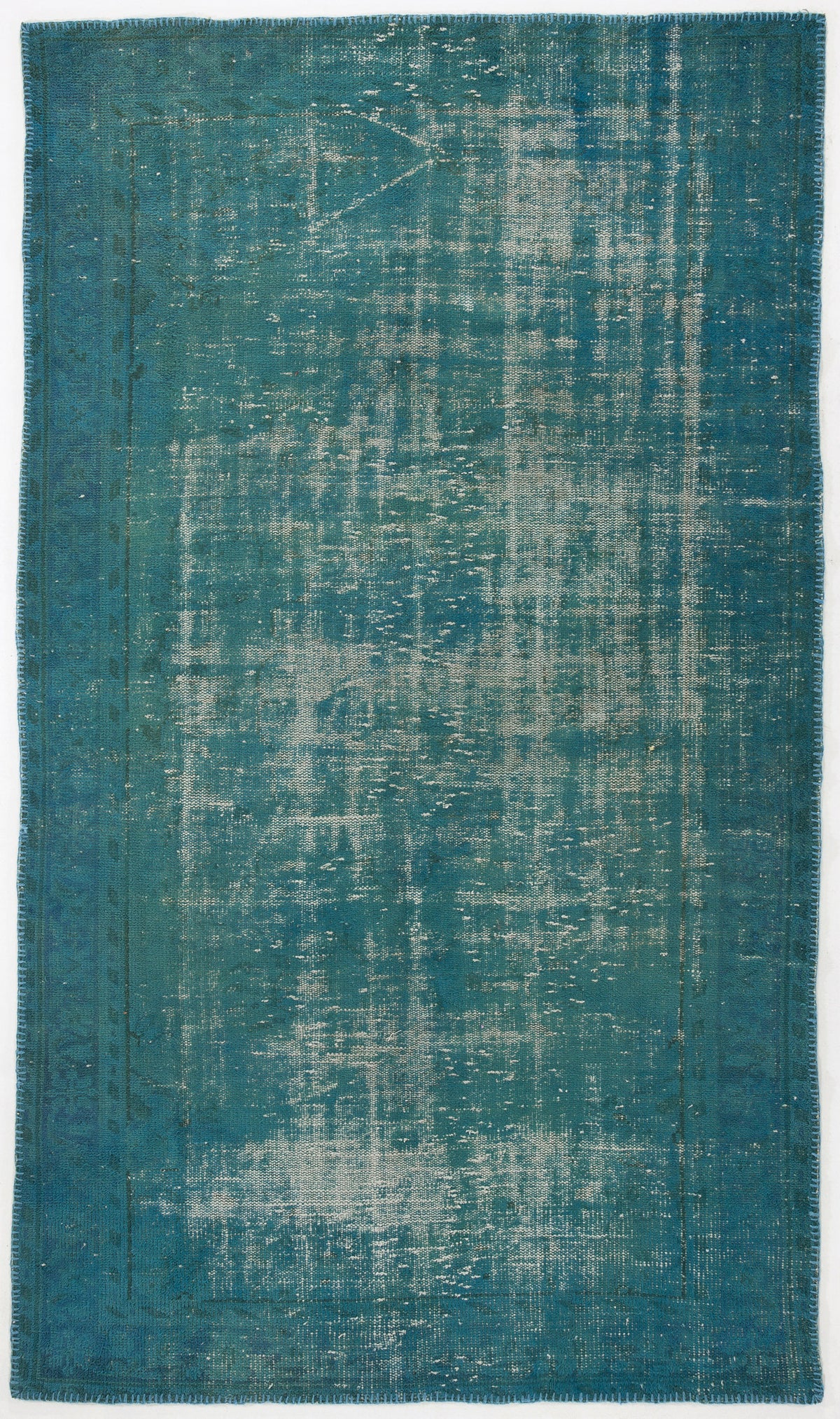 Turquoise  Over Dyed Vintage Rug 5&#39;0&#39;&#39; x 8&#39;8&#39;&#39; ft 153 x 264 cm