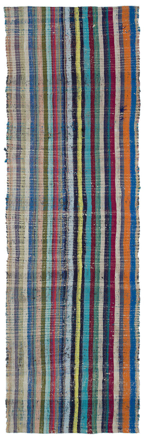 Chaput Over Dyed Kilim Rug 3'4'' x 10'7'' ft 102 x 322 cm