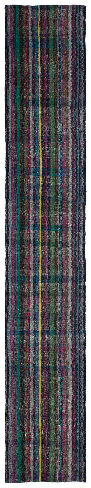 Chaput Over Dyed Kilim Rug 2'10'' x 16'9'' ft 87 x 510 cm