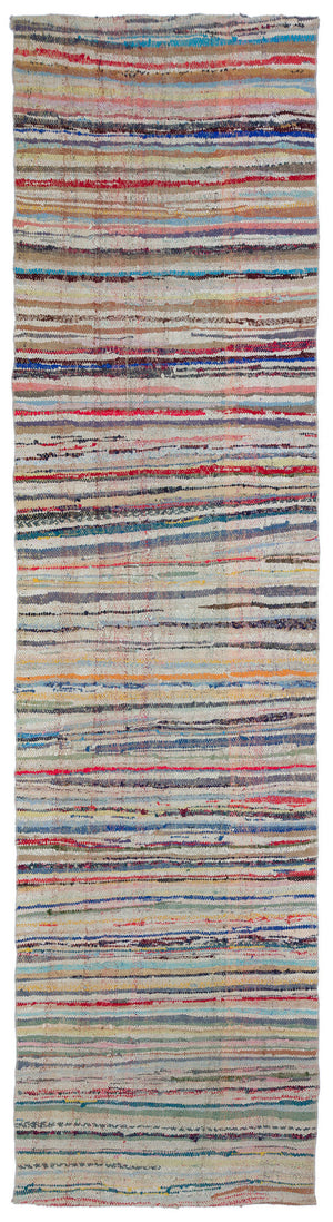 Chaput Over Dyed Kilim Rug 3'7'' x 14'2'' ft 109 x 432 cm