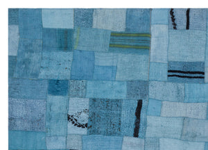 Hemp Over Dyed Kilim Patchwork Unique Rug 5'3'' x 7'4'' ft 160 x 223 cm
