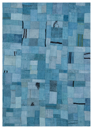 Hemp Over Dyed Kilim Patchwork Unique Rug 5'3'' x 7'4'' ft 160 x 223 cm
