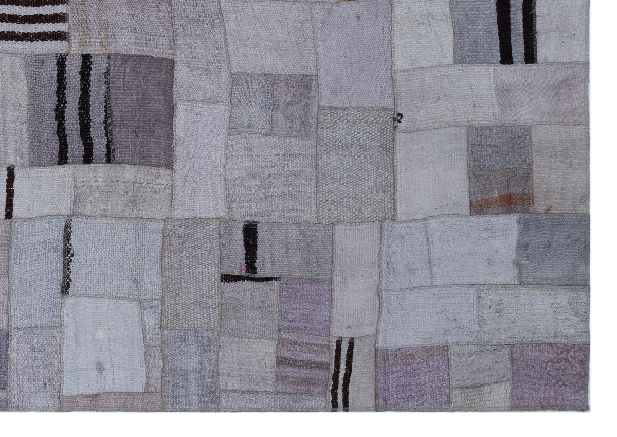 Hemp Over Dyed Kilim Patchwork Unique Rug 5&#39;4&#39;&#39; x 7&#39;7&#39;&#39; ft 162 x 230 cm