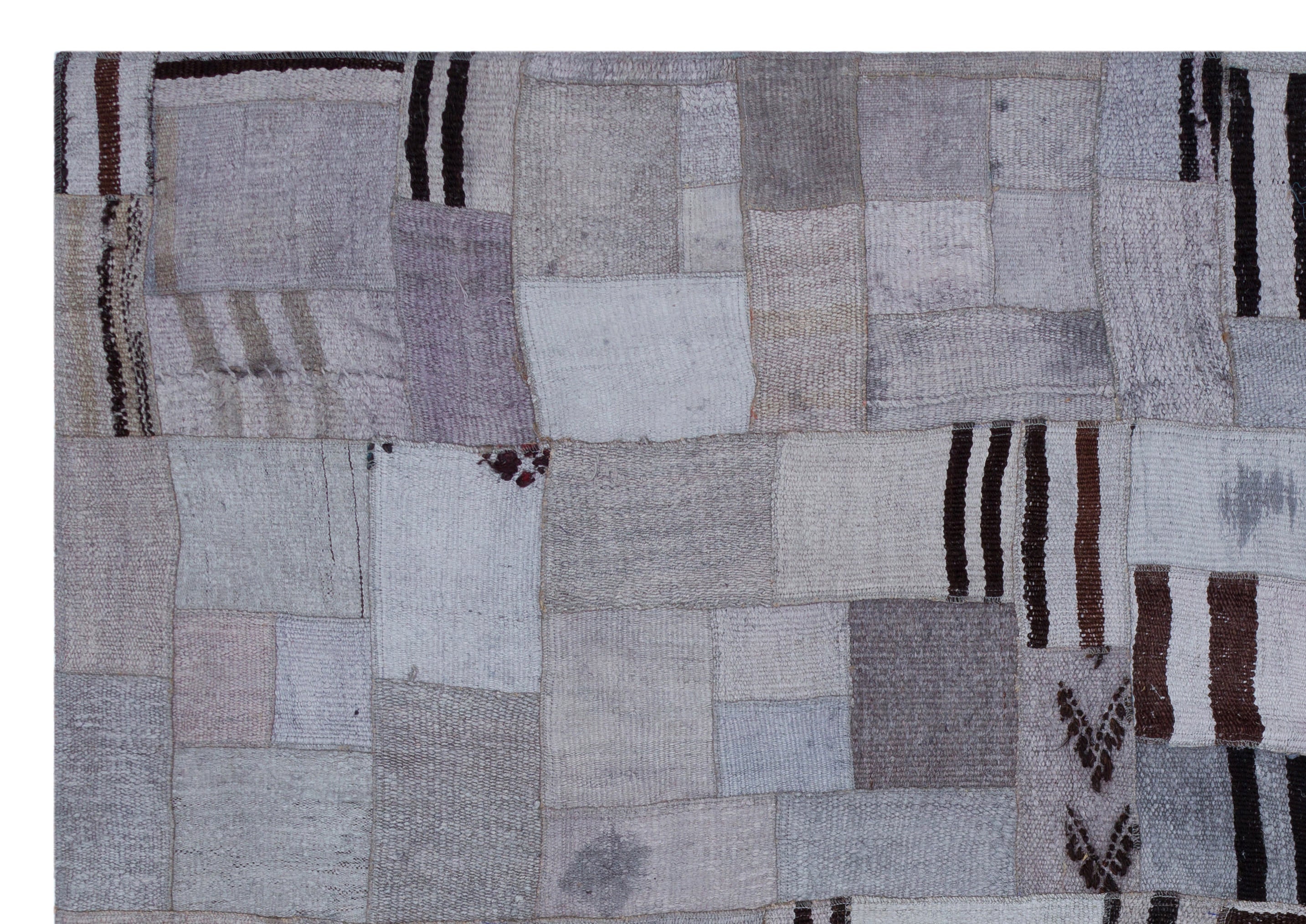 Hemp Over Dyed Kilim Patchwork Unique Rug 5'4'' x 7'7'' ft 162 x 230 cm