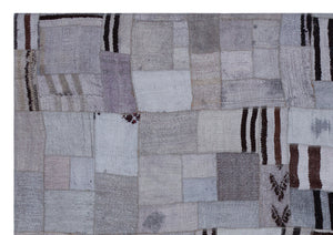 Hemp Over Dyed Kilim Patchwork Unique Rug 5'4'' x 7'7'' ft 162 x 230 cm