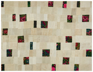 Hemp Over Dyed Kilim Patchwork Unique Rug 9'2'' x 11'10'' ft 280 x 360 cm
