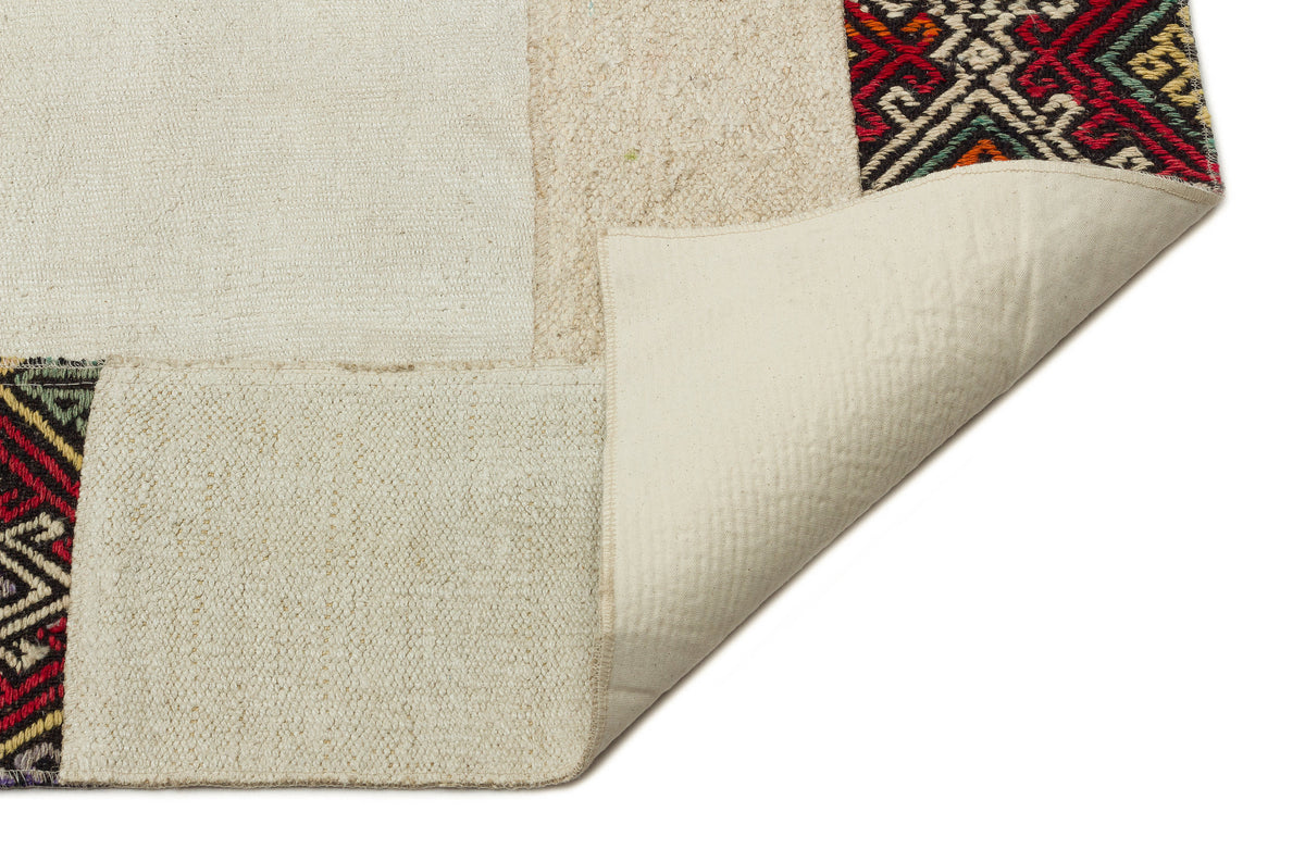 Hemp Over Dyed Kilim Patchwork Unique Rug 9&#39;2&#39;&#39; x 11&#39;10&#39;&#39; ft 280 x 360 cm