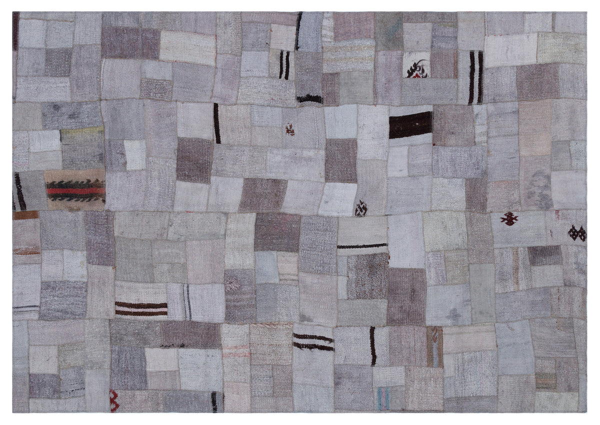 Hemp Over Dyed Kilim Patchwork Unique Rug 5&#39;3&#39;&#39; x 7&#39;7&#39;&#39; ft 160 x 230 cm