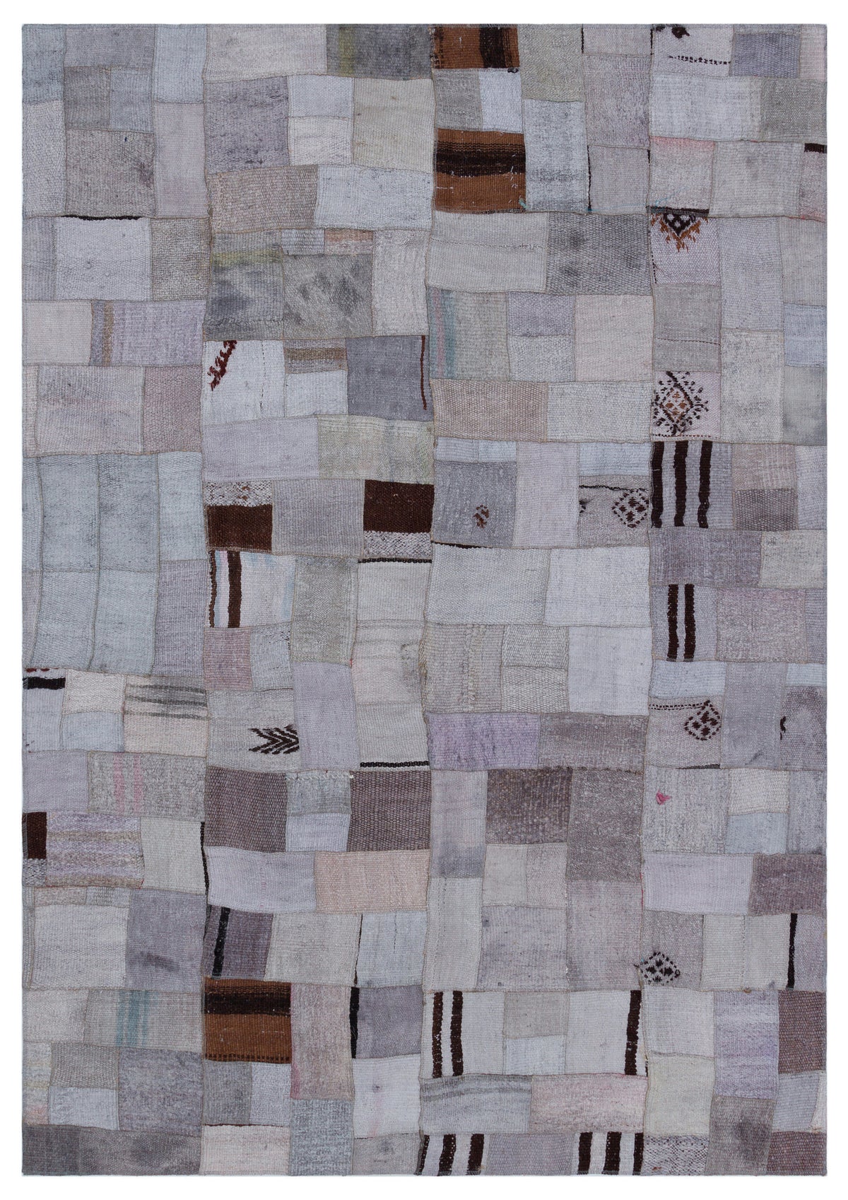 Hemp Over Dyed Kilim Patchwork Unique Rug 5&#39;3&#39;&#39; x 7&#39;7&#39;&#39; ft 160 x 230 cm