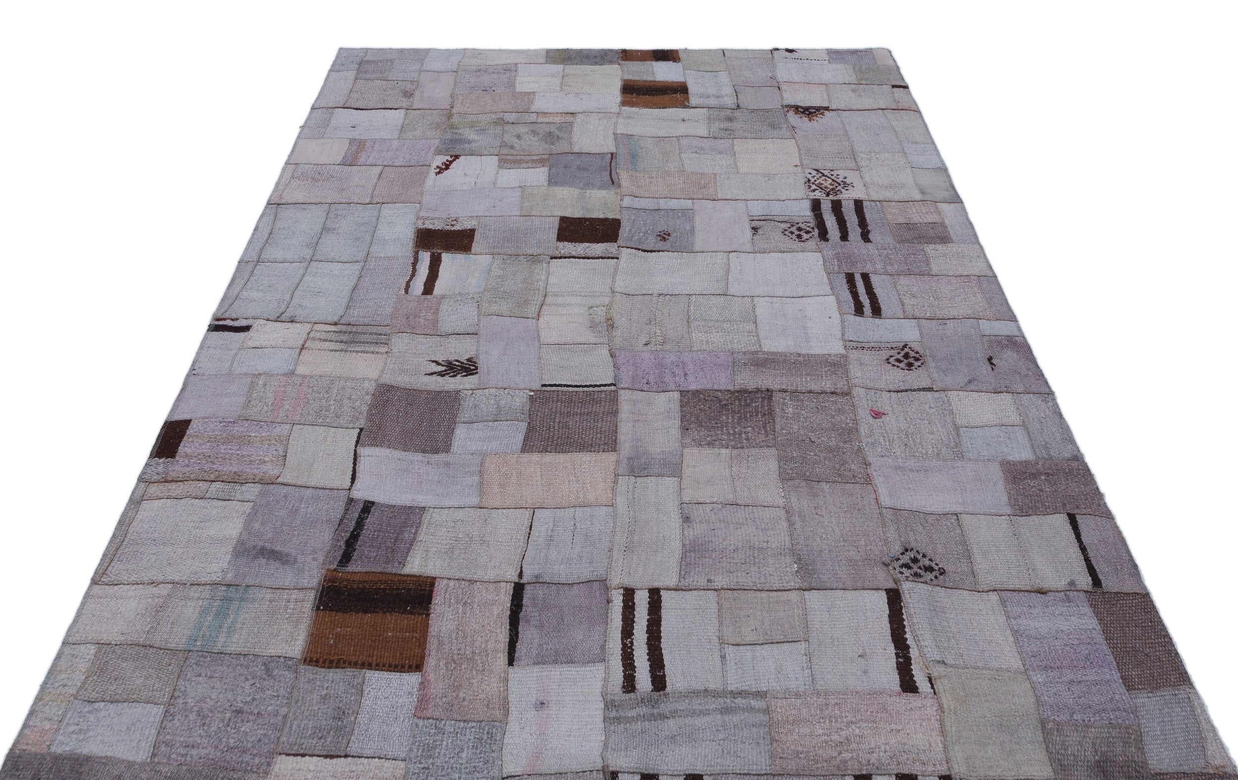 Hemp Over Dyed Kilim Patchwork Unique Rug 5'3'' x 7'7'' ft 160 x 230 cm