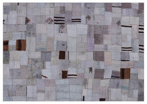 Hemp Over Dyed Kilim Patchwork Unique Rug 5'3'' x 7'7'' ft 160 x 230 cm