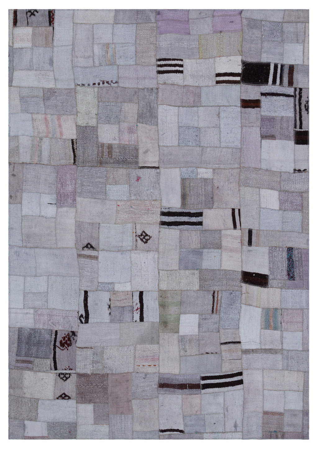 Hemp Over Dyed Kilim Patchwork Unique Rug 5'3'' x 7'7'' ft 160 x 230 cm
