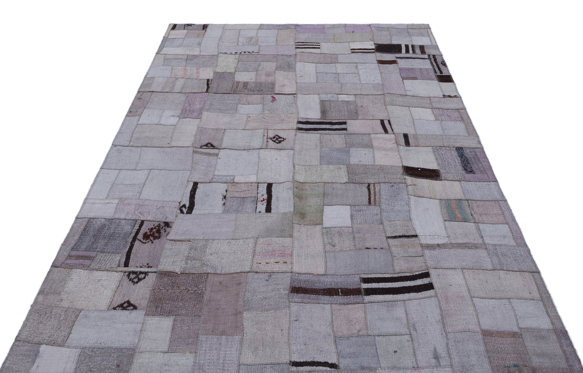 Hemp Over Dyed Kilim Patchwork Unique Rug 5&#39;3&#39;&#39; x 7&#39;7&#39;&#39; ft 160 x 230 cm