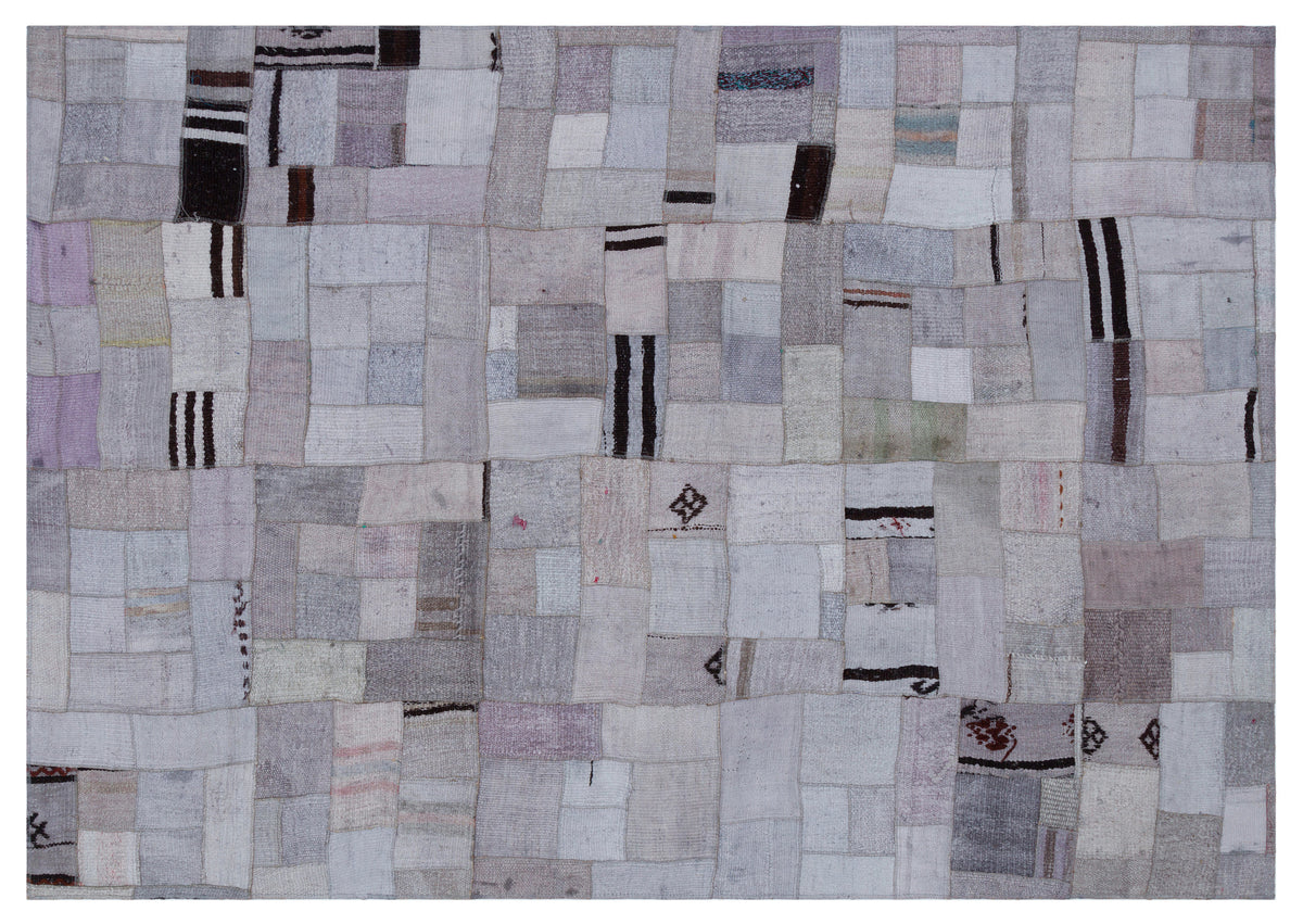 Hemp Over Dyed Kilim Patchwork Unique Rug 5&#39;3&#39;&#39; x 7&#39;7&#39;&#39; ft 160 x 230 cm