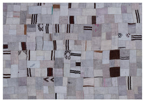 Hemp Over Dyed Kilim Patchwork Unique Rug 5'3'' x 7'7'' ft 160 x 230 cm