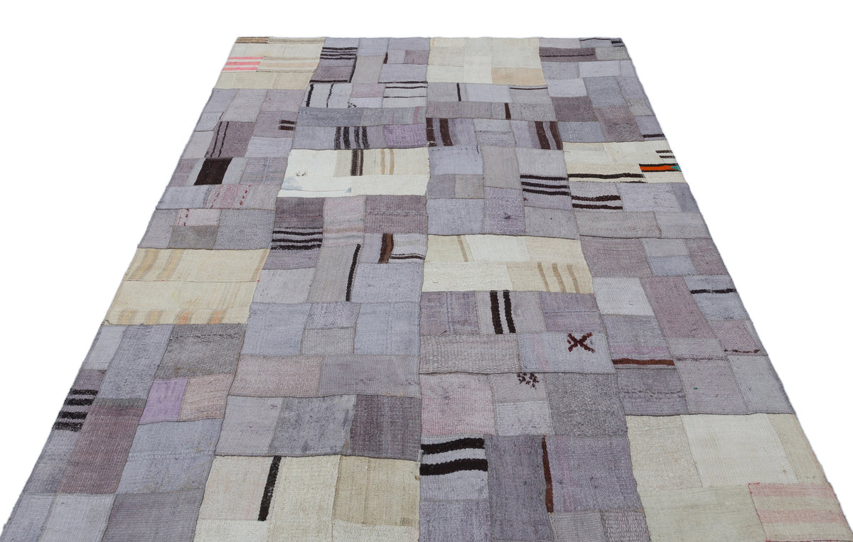Hemp Over Dyed Kilim Patchwork Unique Rug 5&#39;3&#39;&#39; x 7&#39;7&#39;&#39; ft 160 x 230 cm