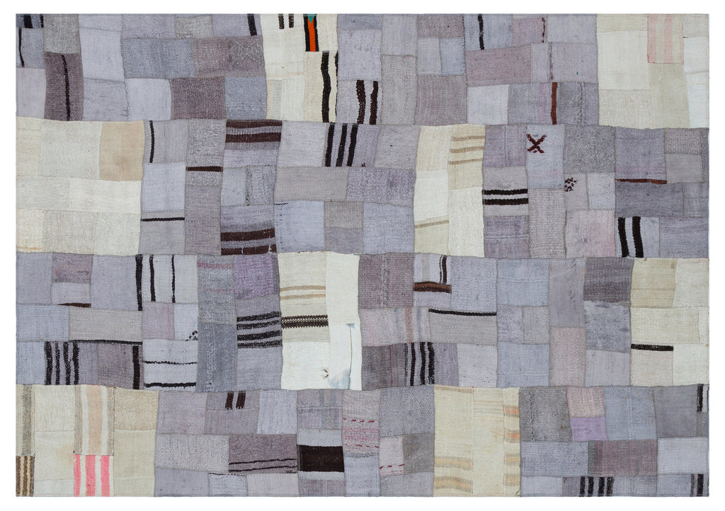 Hemp Over Dyed Kilim Patchwork Unique Rug 5'3'' x 7'7'' ft 160 x 230 cm