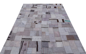 Hemp Over Dyed Kilim Patchwork Unique Rug 5'3'' x 7'7'' ft 160 x 230 cm