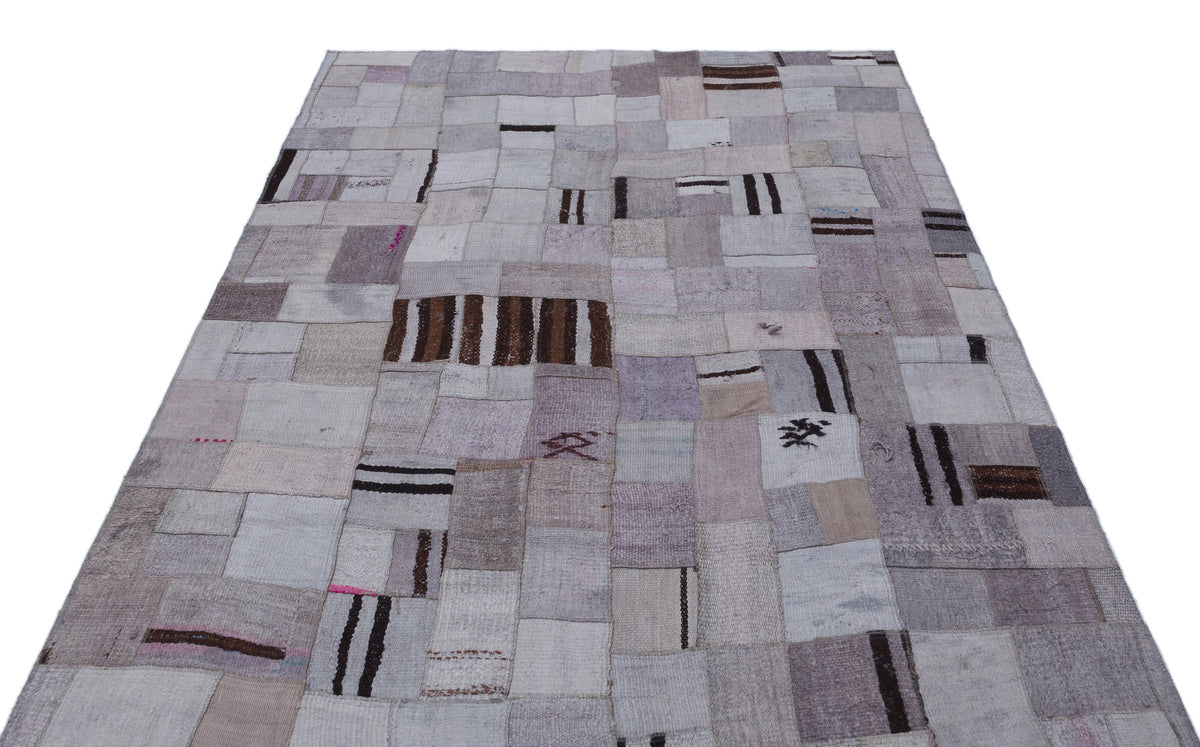 Hemp Over Dyed Kilim Patchwork Unique Rug 5&#39;3&#39;&#39; x 7&#39;7&#39;&#39; ft 160 x 230 cm