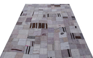 Hemp Over Dyed Kilim Patchwork Unique Rug 5'3'' x 7'7'' ft 160 x 230 cm