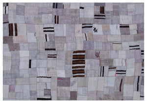 Hemp Over Dyed Kilim Patchwork Unique Rug 5'3'' x 7'7'' ft 160 x 230 cm