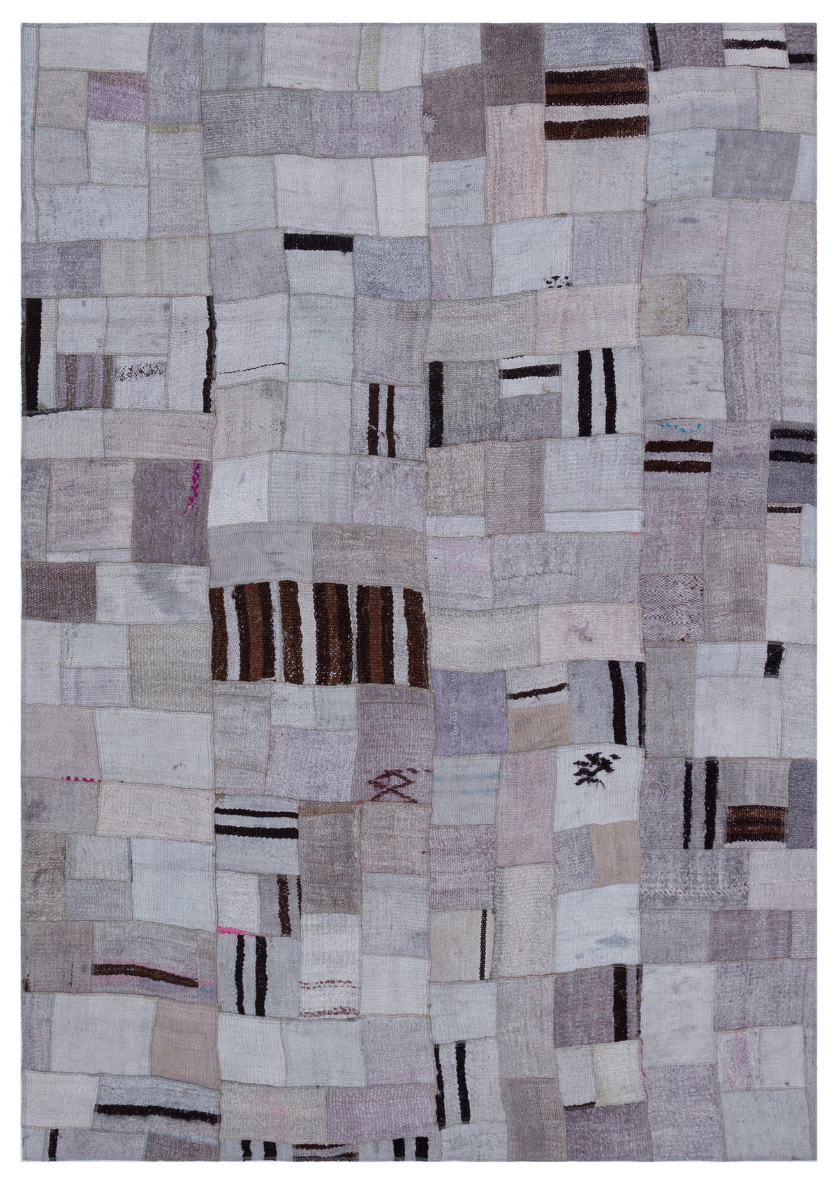 Hemp Over Dyed Kilim Patchwork Unique Rug 5&#39;3&#39;&#39; x 7&#39;7&#39;&#39; ft 160 x 230 cm