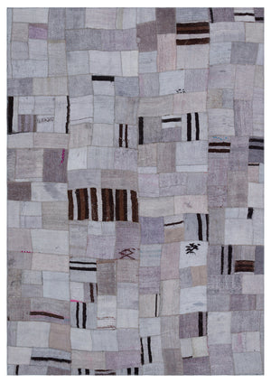 Hemp Over Dyed Kilim Patchwork Unique Rug 5'3'' x 7'7'' ft 160 x 230 cm