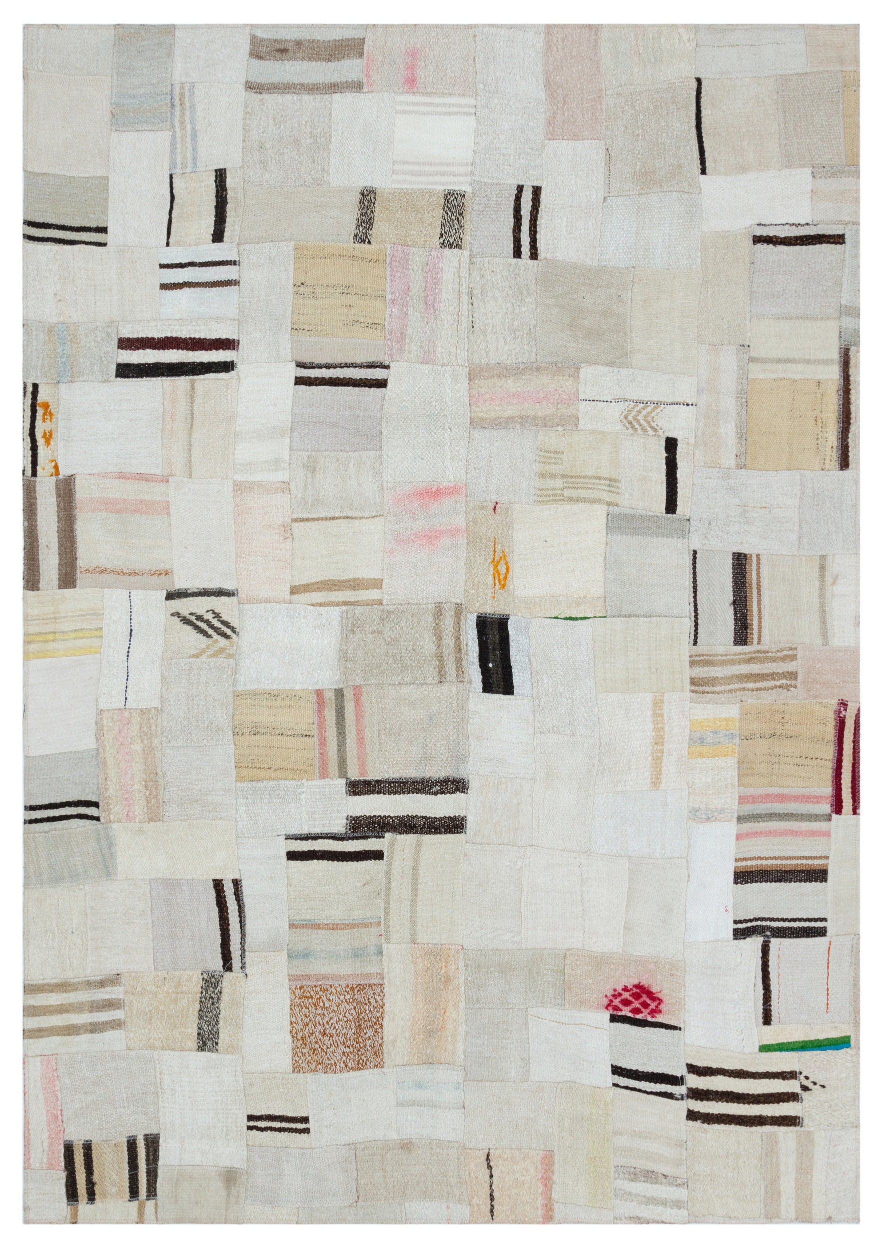 Hemp Over Dyed Kilim Patchwork Unique Rug 5'3'' x 7'7'' ft 160 x 231 cm