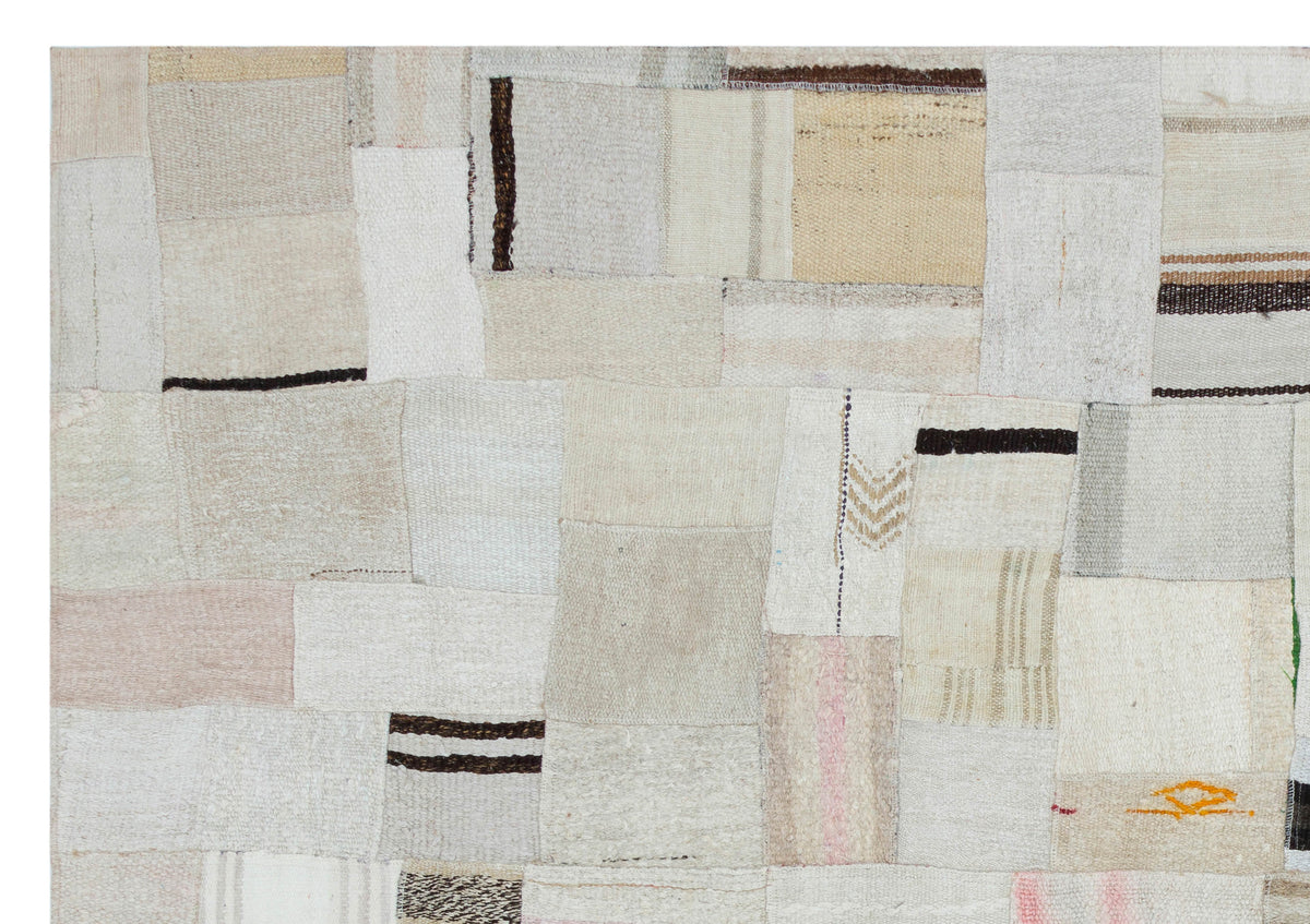 Hemp Over Dyed Kilim Patchwork Unique Rug 5&#39;3&#39;&#39; x 7&#39;7&#39;&#39; ft 160 x 231 cm