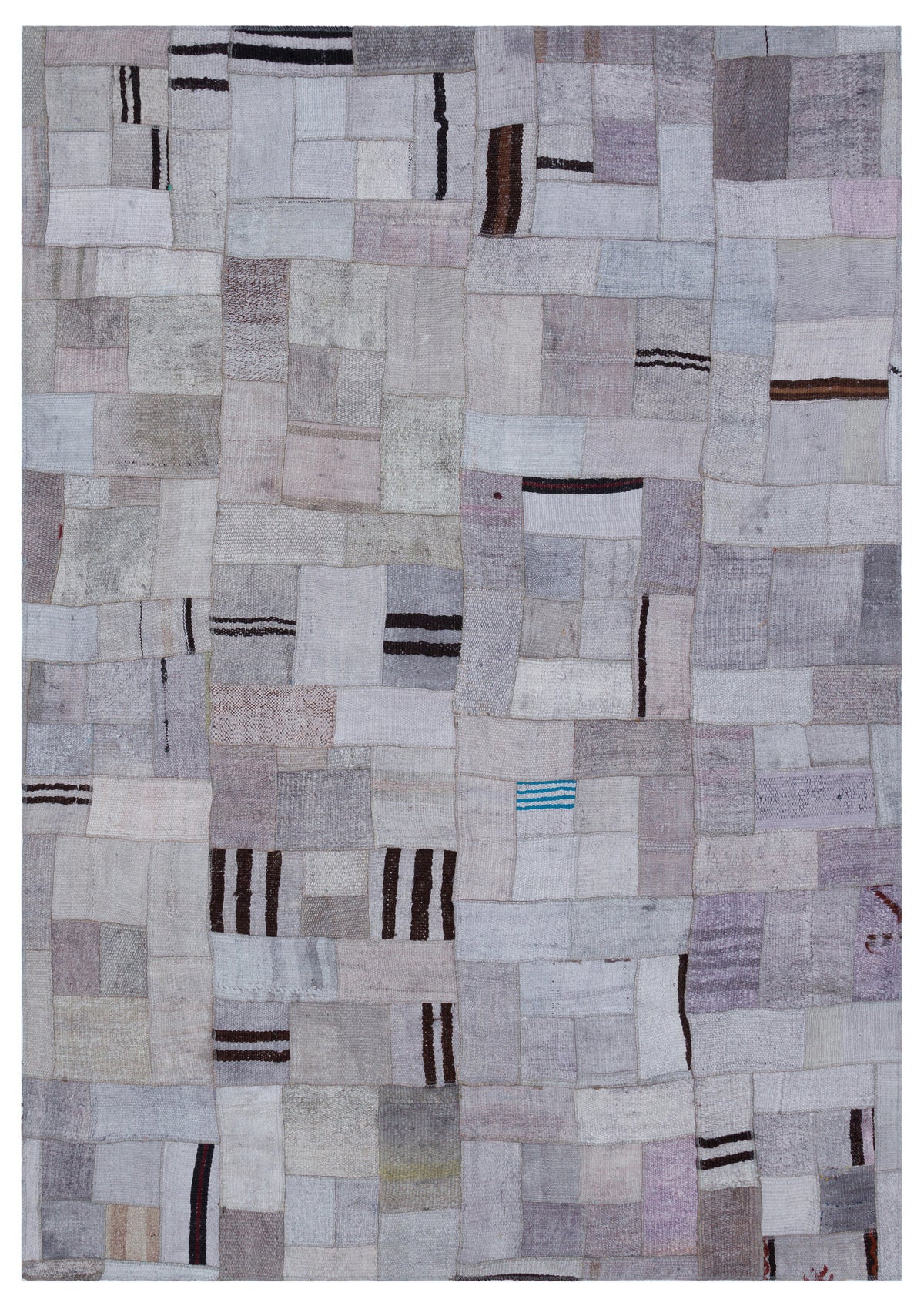 Hemp Over Dyed Kilim Patchwork Unique Rug 5&#39;4&#39;&#39; x 7&#39;7&#39;&#39; ft 162 x 230 cm