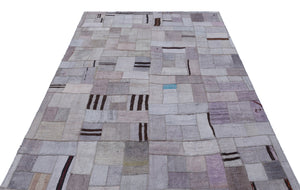 Hemp Over Dyed Kilim Patchwork Unique Rug 5'4'' x 7'7'' ft 162 x 230 cm