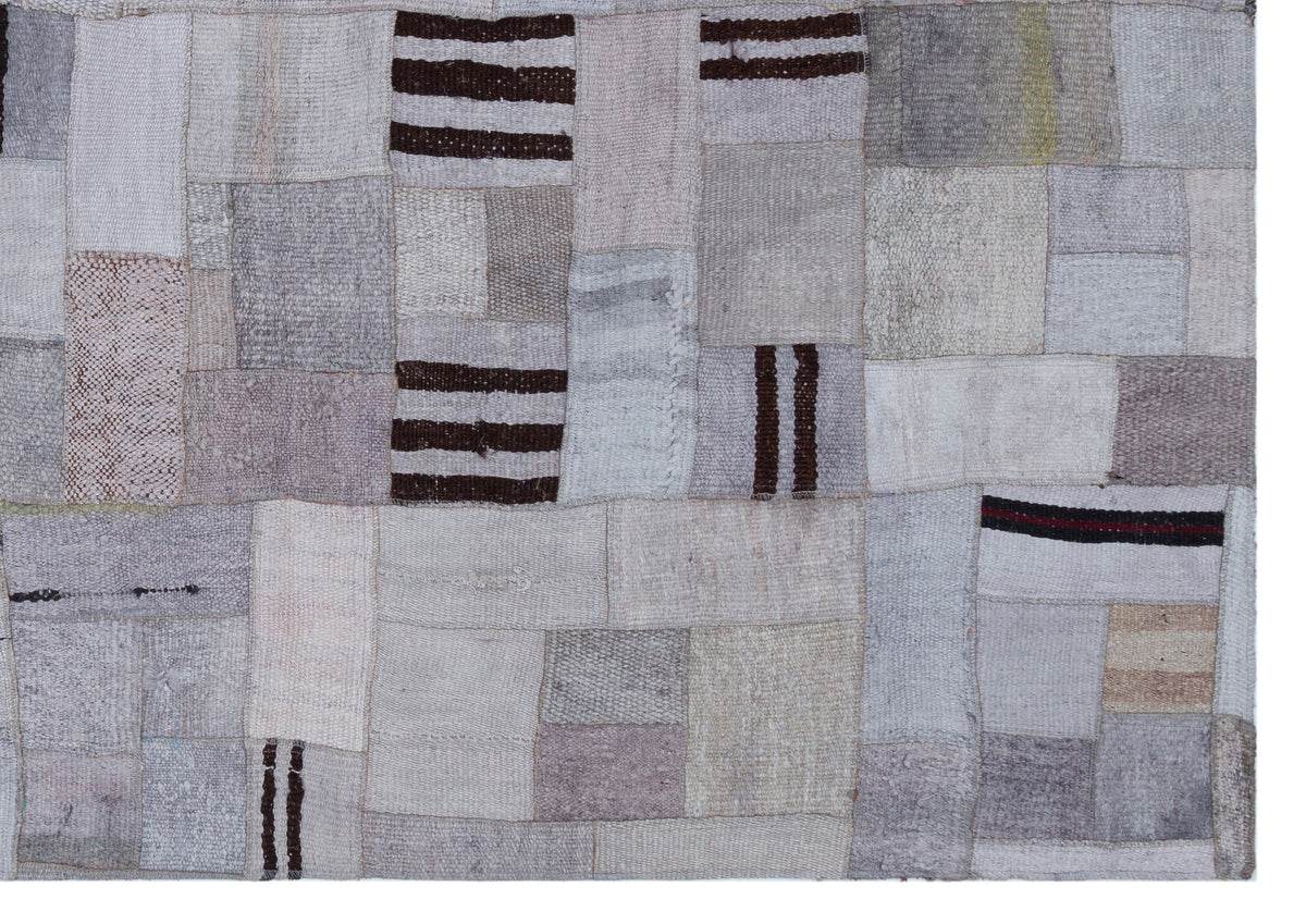 Hemp Over Dyed Kilim Patchwork Unique Rug 5&#39;4&#39;&#39; x 7&#39;7&#39;&#39; ft 162 x 230 cm