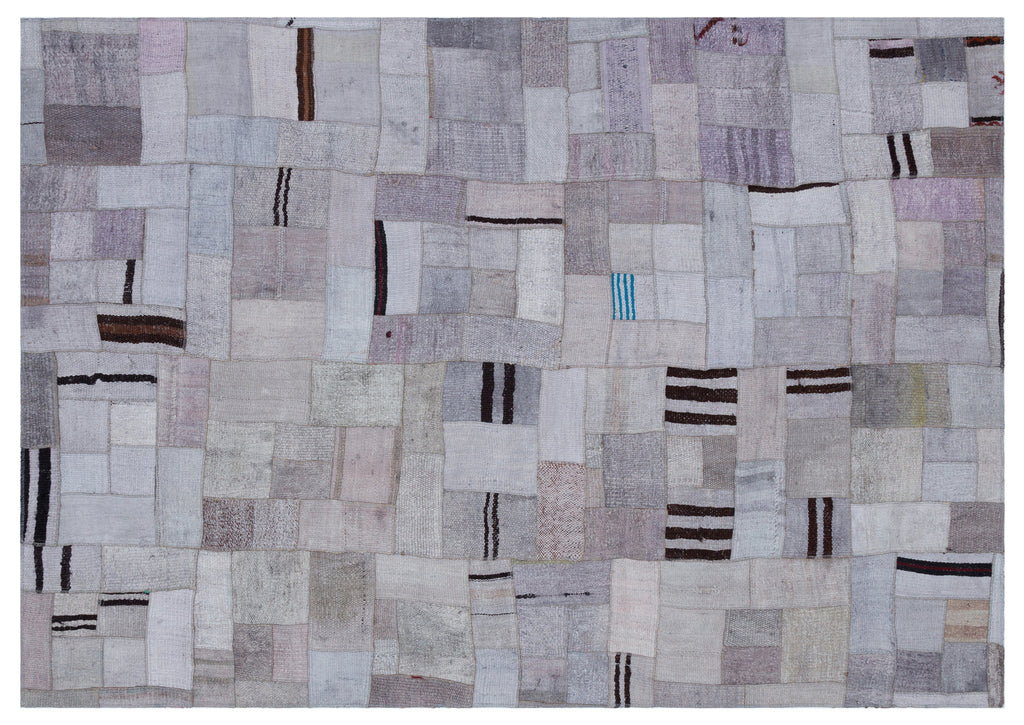 Hemp Over Dyed Kilim Patchwork Unique Rug 5'4'' x 7'7'' ft 162 x 230 cm