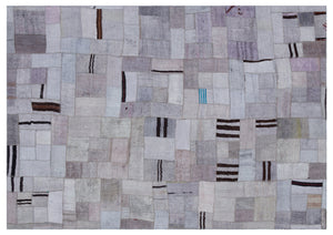 Hemp Over Dyed Kilim Patchwork Unique Rug 5'4'' x 7'7'' ft 162 x 230 cm