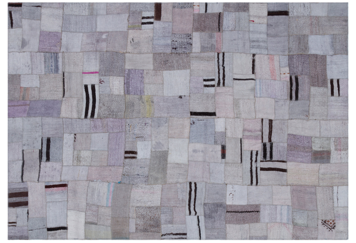 Natural Vintage Hemp Patchwork Rug 5'4'' x 7'7'' ft 162 x 230 cm