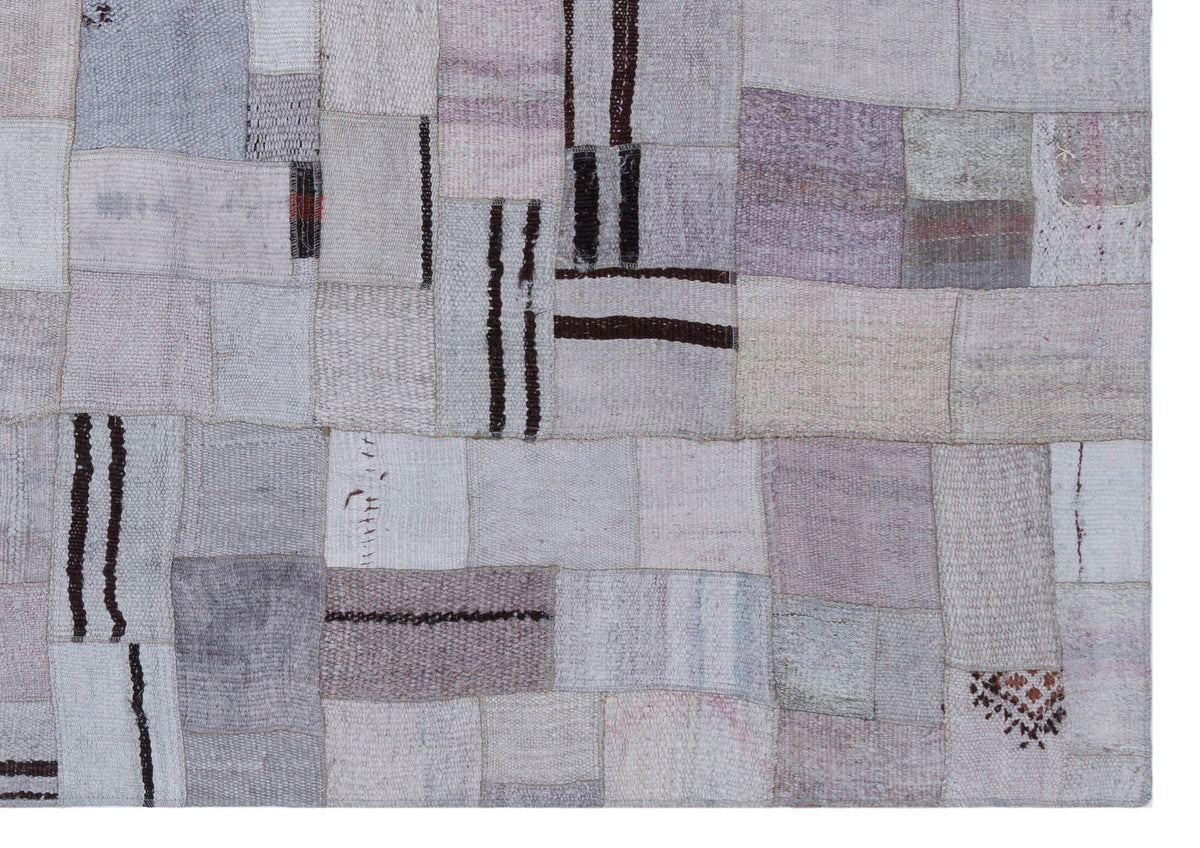 Hemp Over Dyed Kilim Patchwork Unique Rug 5&#39;4&#39;&#39; x 7&#39;7&#39;&#39; ft 162 x 230 cm