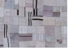 Hemp Over Dyed Kilim Patchwork Unique Rug 5'4'' x 7'7'' ft 162 x 230 cm