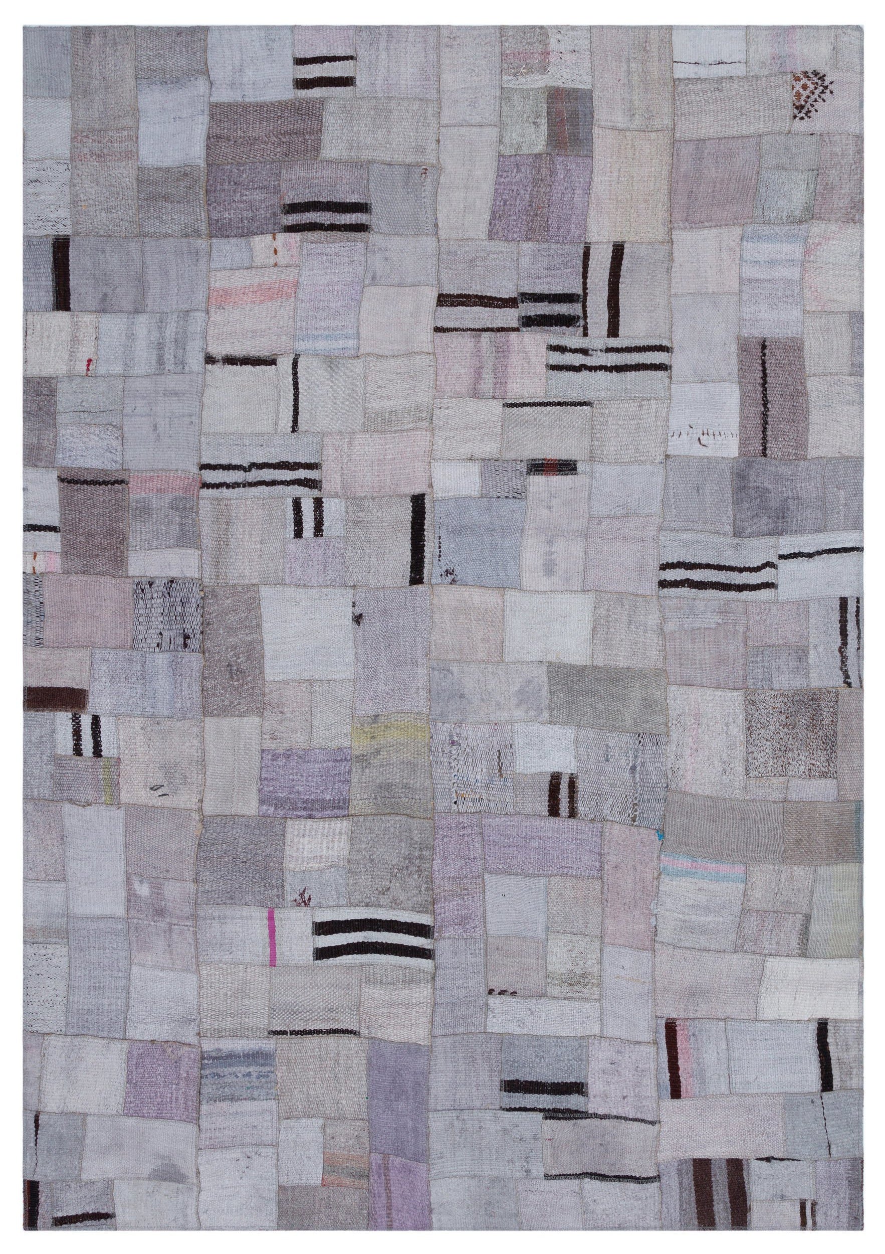 Hemp Over Dyed Kilim Patchwork Unique Rug 5'4'' x 7'7'' ft 162 x 230 cm
