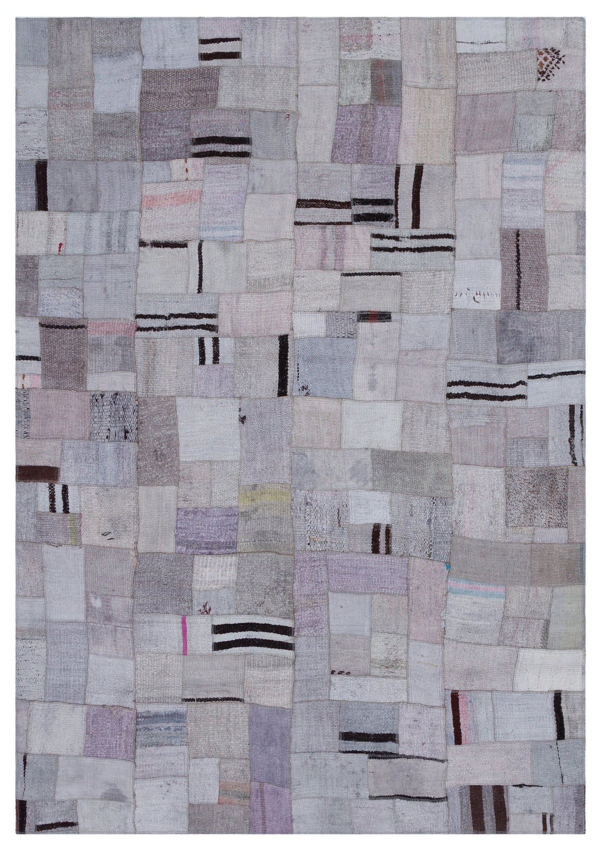 Hemp Over Dyed Kilim Patchwork Unique Rug 5&#39;4&#39;&#39; x 7&#39;7&#39;&#39; ft 162 x 230 cm