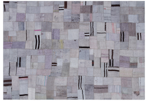 Natural Vintage Hemp Patchwork Rug 5'4'' x 7'7'' ft 162 x 230 cm