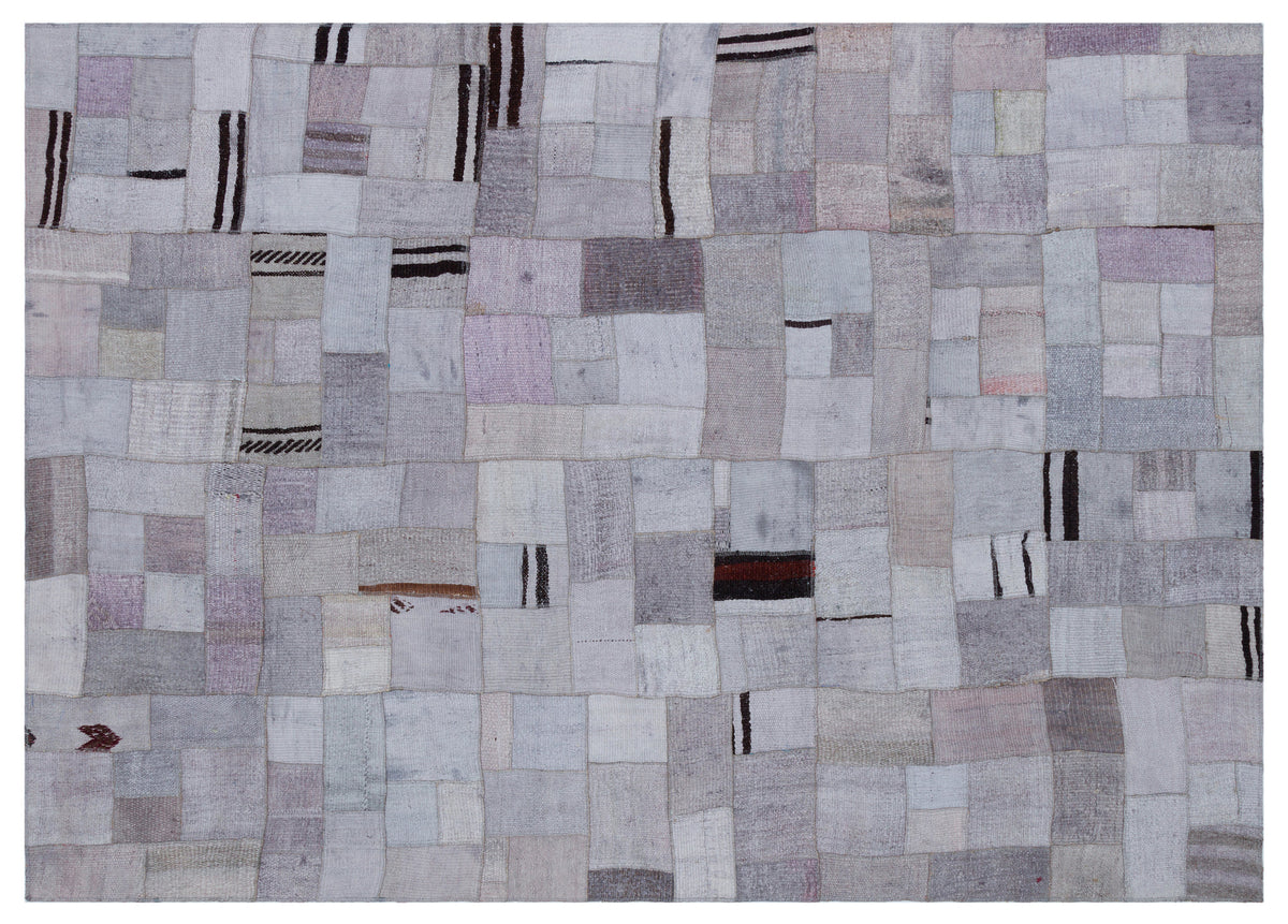 Hemp Over Dyed Kilim Patchwork Unique Rug 5&#39;7&#39;&#39; x 7&#39;10&#39;&#39; ft 170 x 240 cm