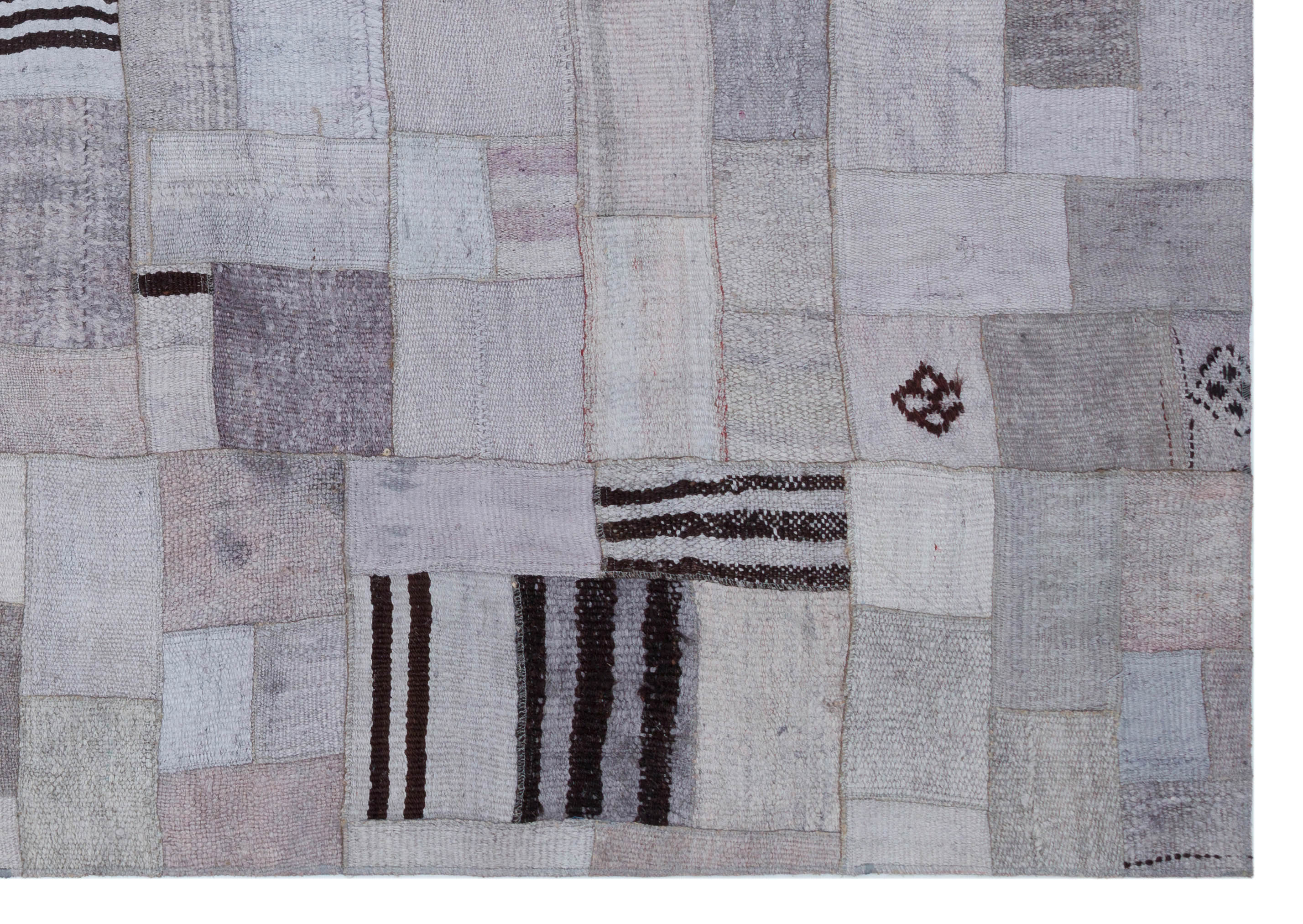Hemp Over Dyed Kilim Patchwork Unique Rug 5'3'' x 7'7'' ft 161 x 230 cm