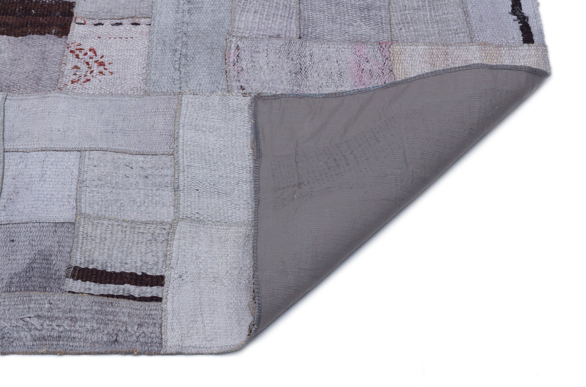 Hemp Over Dyed Kilim Patchwork Unique Rug 5&#39;4&#39;&#39; x 7&#39;7&#39;&#39; ft 162 x 230 cm