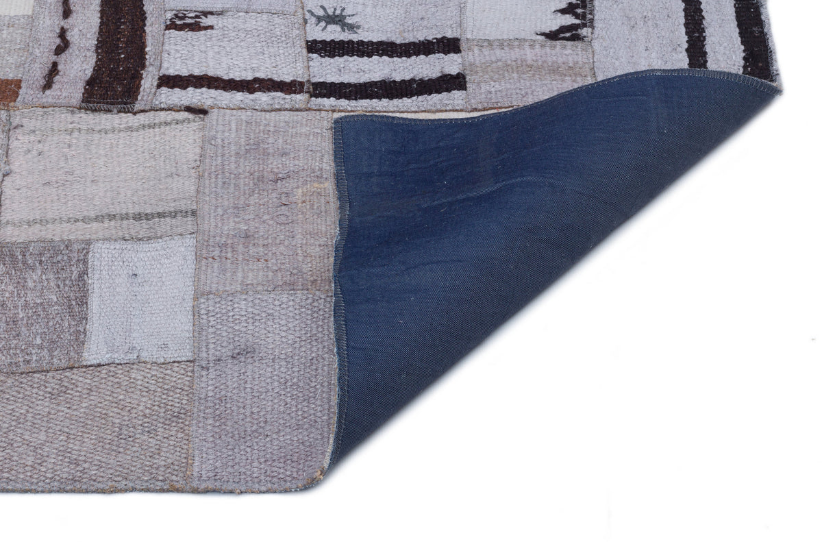 Hemp Over Dyed Kilim Patchwork Unique Rug 5&#39;7&#39;&#39; x 7&#39;8&#39;&#39; ft 170 x 233 cm